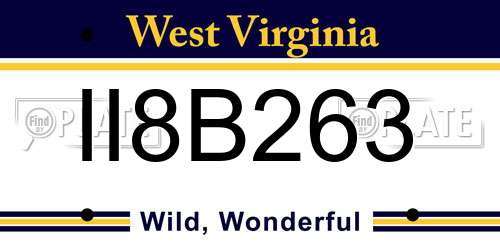 II8B263 West Virginia License Plate