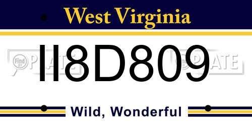 II8D809 West Virginia License Plate