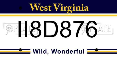II8D876 West Virginia License Plate