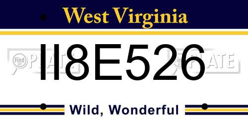 II8E526 West Virginia License Plate