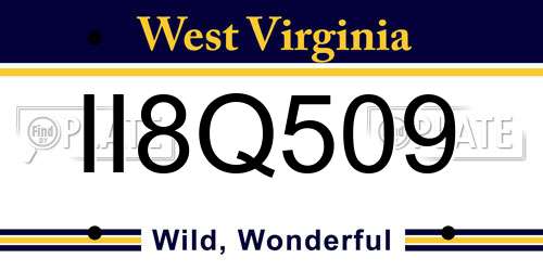II8Q509 West Virginia License Plate