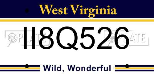 II8Q526 West Virginia License Plate
