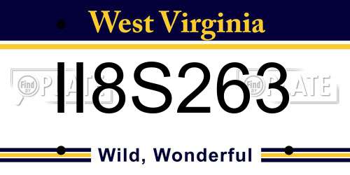 II8S263 West Virginia License Plate
