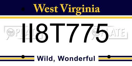 II8T775 West Virginia License Plate