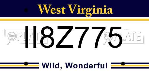 II8Z775 West Virginia License Plate