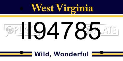 II94785 West Virginia License Plate