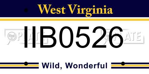 IIB0526 West Virginia License Plate