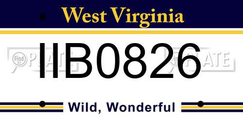 IIB0826 West Virginia License Plate