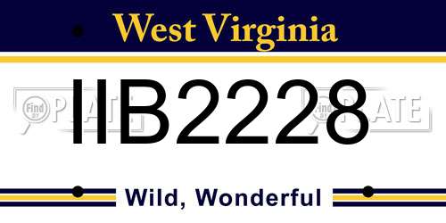 IIB2228 West Virginia License Plate