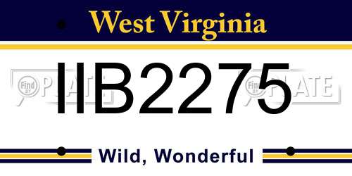 IIB2275 West Virginia License Plate
