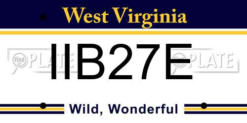 IIB27E West Virginia License Plate