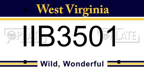IIB3501 West Virginia License Plate