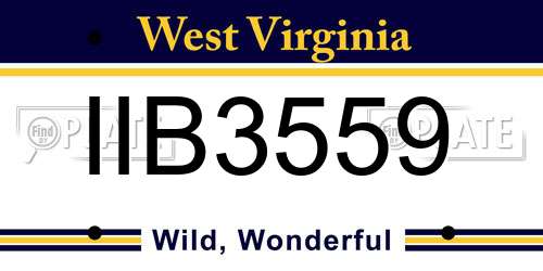 IIB3559 West Virginia License Plate