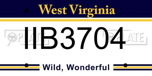 IIB3704 West Virginia License Plate