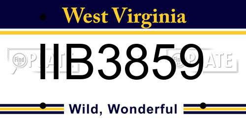IIB3859 West Virginia License Plate