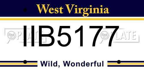 IIB5177 West Virginia License Plate