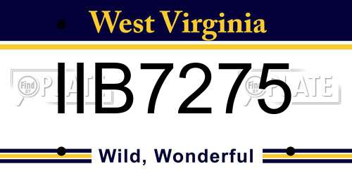 IIB7275 West Virginia License Plate