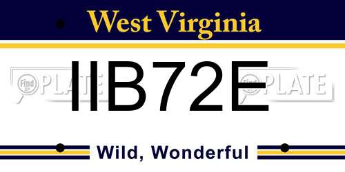 IIB72E West Virginia License Plate