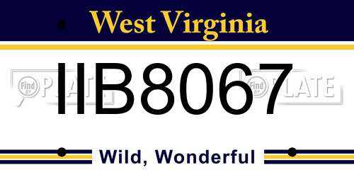 IIB8067 West Virginia License Plate