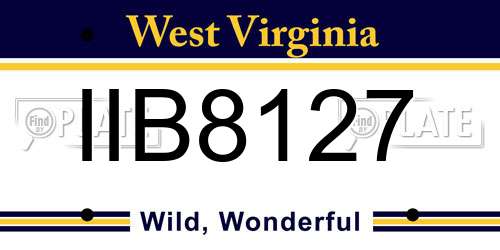 IIB8127 West Virginia License Plate