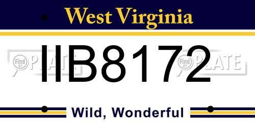 IIB8172 West Virginia License Plate
