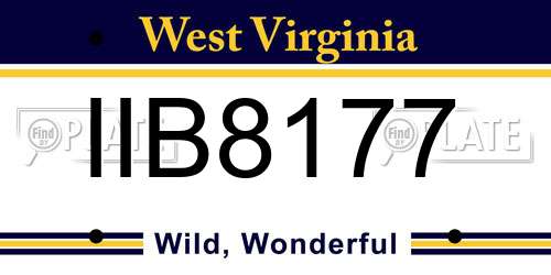 IIB8177 West Virginia License Plate