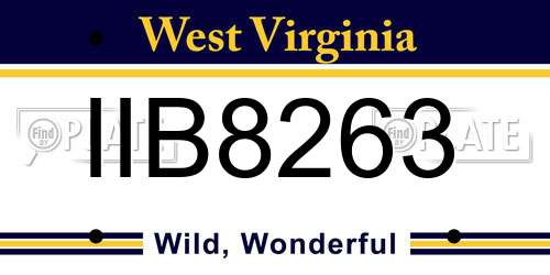 IIB8263 West Virginia License Plate