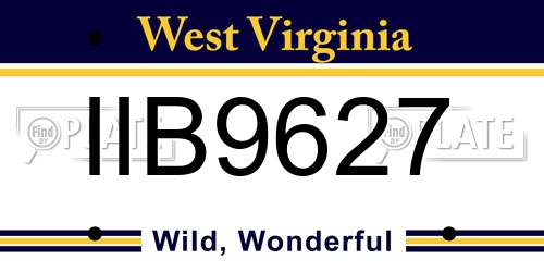 IIB9627 West Virginia License Plate