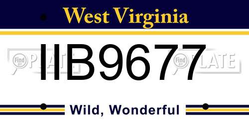 IIB9677 West Virginia License Plate