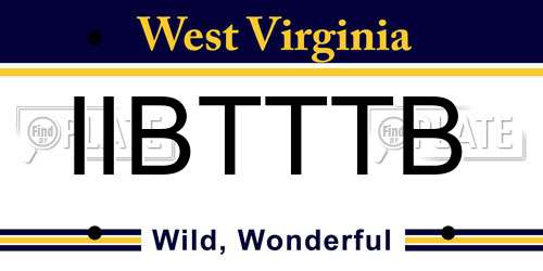 IIBTTTB West Virginia License Plate