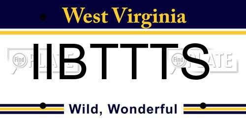 IIBTTTS West Virginia License Plate