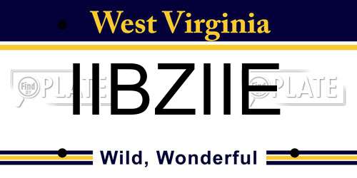 IIBZIIE West Virginia License Plate