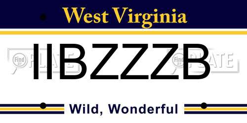 IIBZZZB West Virginia License Plate