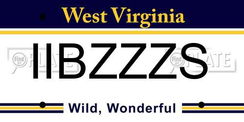 IIBZZZS West Virginia License Plate