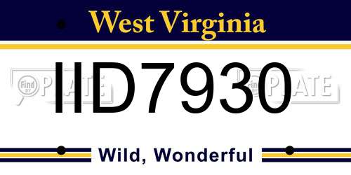 IID7930 West Virginia License Plate