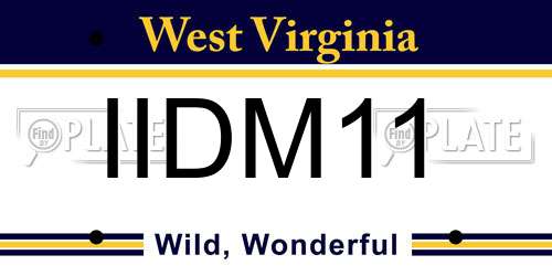 IIDM11 West Virginia License Plate