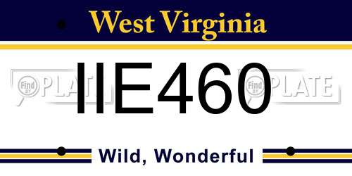 IIE460 West Virginia License Plate