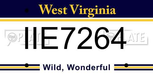 IIE7264 West Virginia License Plate