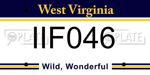 IIF046 West Virginia License Plate