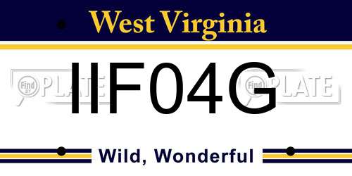 IIF04G West Virginia License Plate