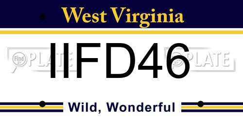 IIFD46 West Virginia License Plate