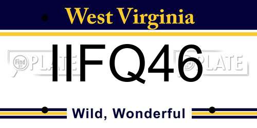 IIFQ46 West Virginia License Plate