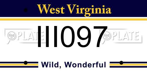 III097 West Virginia License Plate