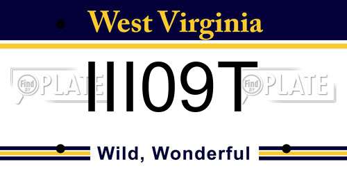 III09T West Virginia License Plate