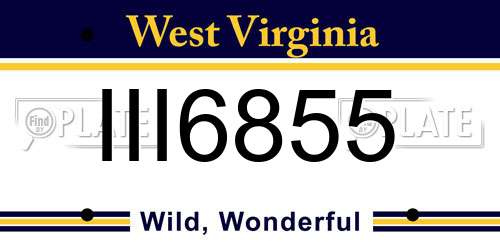 III6855 West Virginia License Plate