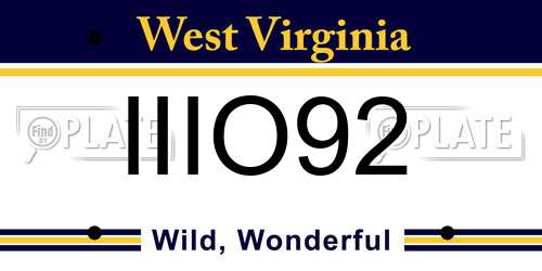 IIIO92 West Virginia License Plate