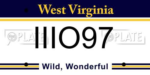 IIIO97 West Virginia License Plate