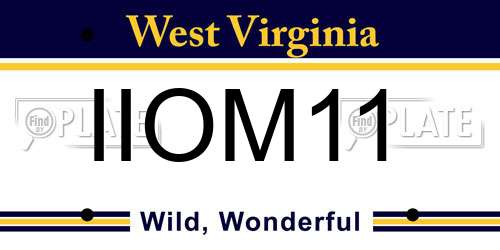 IIOM11 West Virginia License Plate