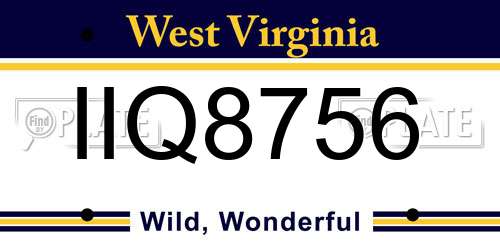 IIQ8756 West Virginia License Plate
