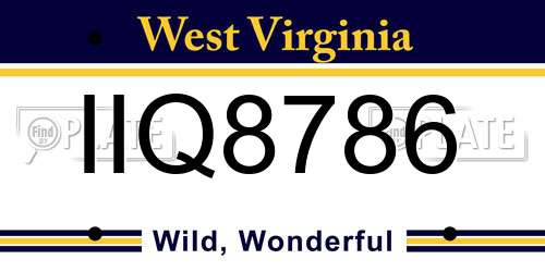 IIQ8786 West Virginia License Plate